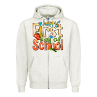 Oatmeal Heather happy first day of school Zipper Hoodie - texasbilliewilder