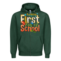 Sports Green happy first day of school Zipper Hoodie - texasbilliewilder