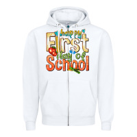 White happy first day of school Zipper Hoodie - texasbilliewilder