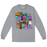 Heather Grey Thick thighs spooky vibes Long Sleeve Tee - RanaPortraitStore