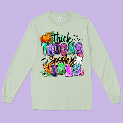 Long Sleeve Tee Thick thighs spooky vibes