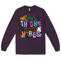 Plum Thick thighs spooky vibes Long Sleeve Tee - RanaPortraitStore