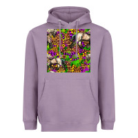 Lavender mardi gras leopard horse seamless pattern Heavyweight Hoodie - FaDigitalArtStudio