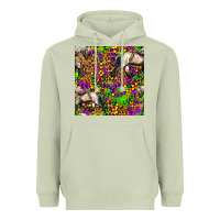 Matcha mardi gras leopard horse seamless pattern Heavyweight Hoodie - FaDigitalArtStudio