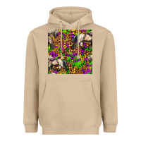Mushroom mardi gras leopard horse seamless pattern Heavyweight Hoodie - FaDigitalArtStudio