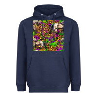 Navy mardi gras leopard horse seamless pattern Heavyweight Hoodie - FaDigitalArtStudio