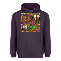 Plum mardi gras leopard horse seamless pattern Heavyweight Hoodie - FaDigitalArtStudio