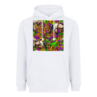 White mardi gras leopard horse seamless pattern Heavyweight Hoodie - FaDigitalArtStudio
