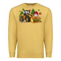 Antique Gold christmas bulldozer snowman Premium Sweatshirt - JahusDesignShop