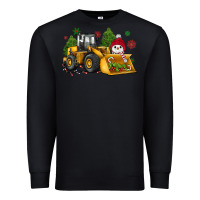 Black christmas bulldozer snowman Premium Sweatshirt - JahusDesignShop