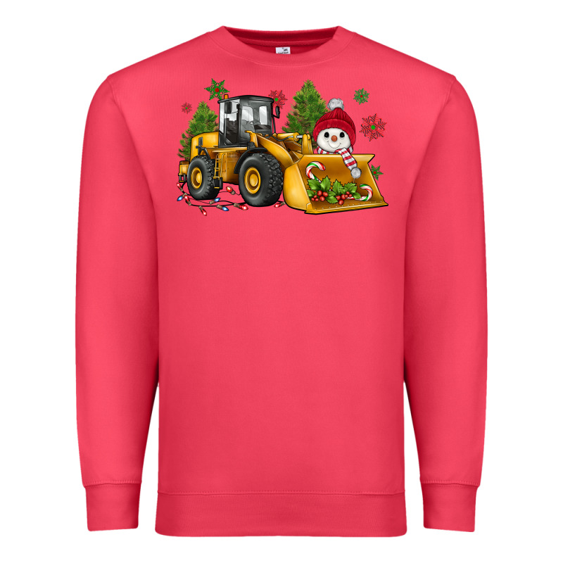 Christmas Bulldozer Snowman Premium Sweatshirt by JahusDesignShop | Teevron