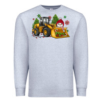 Heather Grey christmas bulldozer snowman Premium Sweatshirt - JahusDesignShop
