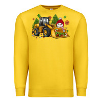 Lemon christmas bulldozer snowman Premium Sweatshirt - JahusDesignShop