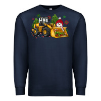 Navy christmas bulldozer snowman Premium Sweatshirt - JahusDesignShop