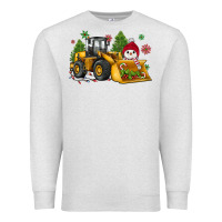 Oatmeal Heather christmas bulldozer snowman Premium Sweatshirt - JahusDesignShop