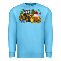 Ocean Blue christmas bulldozer snowman Premium Sweatshirt - JahusDesignShop