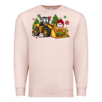 Pale Pink christmas bulldozer snowman Premium Sweatshirt - JahusDesignShop