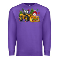 Purple christmas bulldozer snowman Premium Sweatshirt - JahusDesignShop