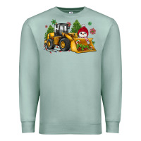 Seafoam christmas bulldozer snowman Premium Sweatshirt - JahusDesignShop