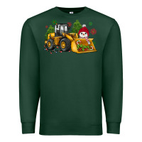 Sports Green christmas bulldozer snowman Premium Sweatshirt - JahusDesignShop