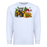 White christmas bulldozer snowman Premium Sweatshirt - JahusDesignShop