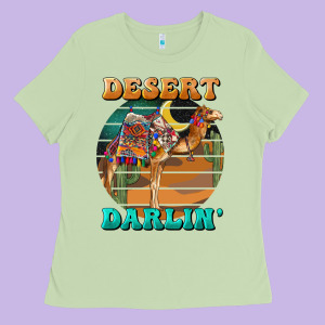 Desert Darling Camel Ladies Tee Designed By Barkaloodesign