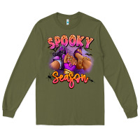 Army Green Spooky season sneaker and heel afro woman Long Sleeve Tee - RanaPortraitStore