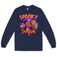 Navy Spooky season sneaker and heel afro woman Long Sleeve Tee - RanaPortraitStore