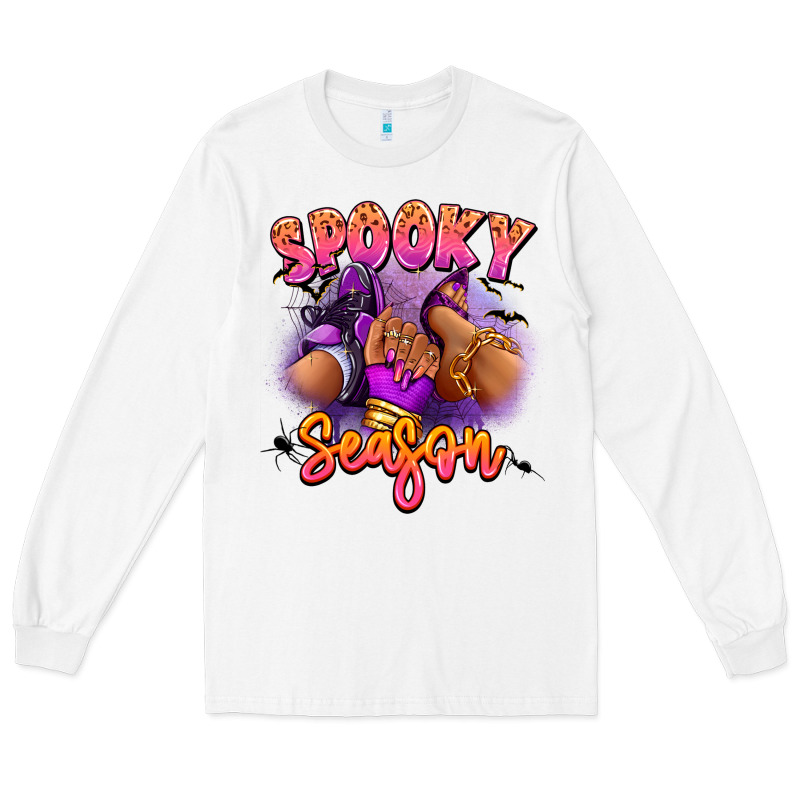 Spooky Season Sneaker And Heel Afro Woman Long Sleeve Tee by RanaPortraitStore | Teevron