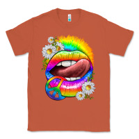 Copper rainbow lips with daisies Classic Tee - texasbilliewilder