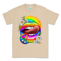 Mushroom rainbow lips with daisies Classic Tee - texasbilliewilder