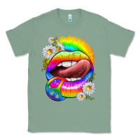Sage rainbow lips with daisies Classic Tee - texasbilliewilder
