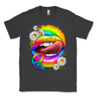 Smoke rainbow lips with daisies Classic Tee - texasbilliewilder