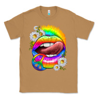 Toasted Coconut rainbow lips with daisies Classic Tee - texasbilliewilder