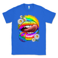 True Royal rainbow lips with daisies Classic Tee - texasbilliewilder
