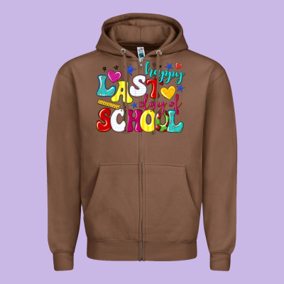 Happy Last Day Of School Zipper Hoodie Designed By Texasbilliewilder