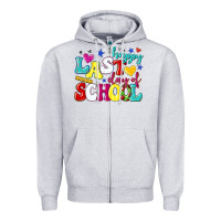 Heather Grey happy last day of school Zipper Hoodie - texasbilliewilder