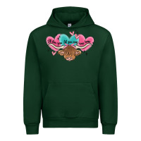 Forest Green western cow and heart Urban Hoodie - MaliasSmallBusiness