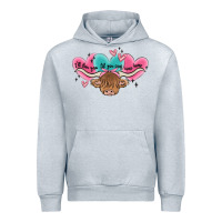 Heather Grey western cow and heart Urban Hoodie - MaliasSmallBusiness