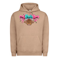 Pigment Burro western cow and heart Urban Hoodie - MaliasSmallBusiness