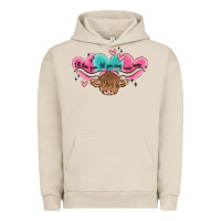Pigment French Oak western cow and heart Urban Hoodie - MaliasSmallBusiness