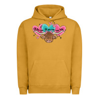 Pigment Peanut Butter western cow and heart Urban Hoodie - MaliasSmallBusiness
