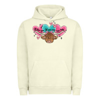 Pigment Pistachio western cow and heart Urban Hoodie - MaliasSmallBusiness