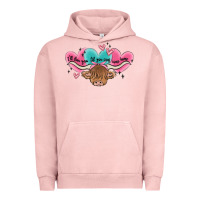 Pigment Salmon western cow and heart Urban Hoodie - MaliasSmallBusiness