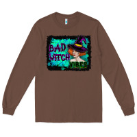 Chestnut Halloween Bad Witch Vibes Watercolor Long Sleeve Tee - RanaPortraitStore