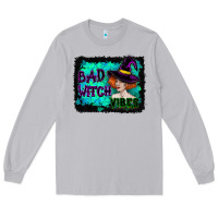 Moon Dust Halloween Bad Witch Vibes Watercolor Long Sleeve Tee - RanaPortraitStore