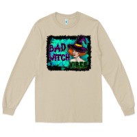 Mushroom Halloween Bad Witch Vibes Watercolor Long Sleeve Tee - RanaPortraitStore