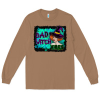 Toasted Coconut Halloween Bad Witch Vibes Watercolor Long Sleeve Tee - RanaPortraitStore