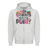 Dove Grey my students are on point Zipper Hoodie - Zillion Design Studio