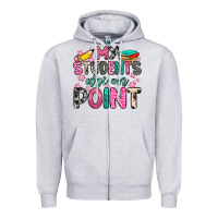 Heather Grey my students are on point Zipper Hoodie - Zillion Design Studio